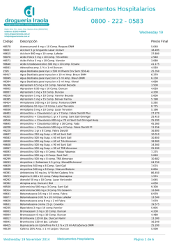 Medicamentos Hospitalarios 0800 - 222 - 0583