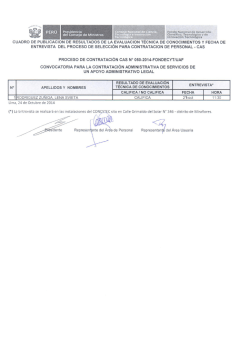 Resultado de Evaluación Técnica de Conocimientos - Concytec