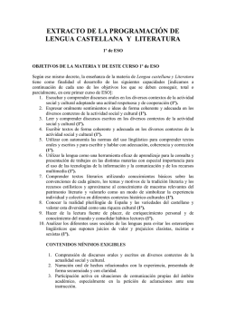 extracto de la programación de lengua castellana y literatura