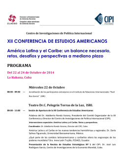 XII CONFERENCIA DE ESTUDIOS AMERICANOS Am&eacute;rica - Clacso