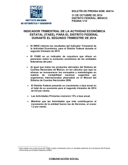 Comunicado de Prensa. Anuncia el INEGI la publicación del