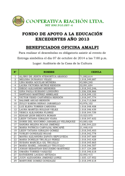 Beneficiados - Cooperativa Riach&oacute;n Ltda