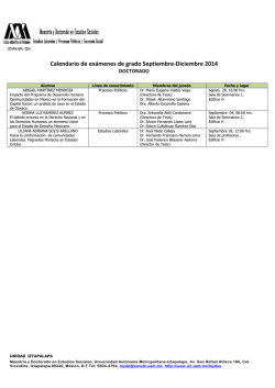 Calendario de exámenes de grado Septiembre - UAM Iztapalapa