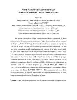 PERFIL PSICOSOCIAL DE CONSUMIDORAS Y NO