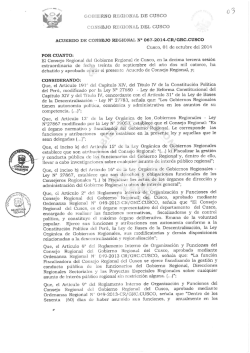 ﬂ Q GOBIERNO REGIONAL DE CUSCO CONSEJO REGIONAL DEL
