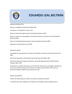 Dr. Eduardo Leal Beltrán - Facultad de Psicología