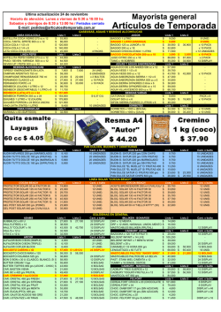 lista de precios general - Articulos de temporada