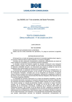 Ley 39/2003, de 17 de noviembre, del Sector Ferroviario. - BOE.es