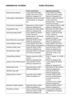 Horario de tutorias 2014/2014