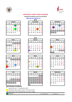 Calendario académico 2014-2015 - Universidad Complutense de