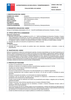 Ficha perfil de cargos - Superintendencia de Insolvencia y