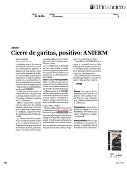 Cierre de garitas positivo ANIERM