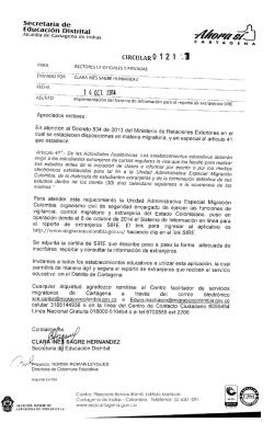 Circular No 121 Implementación del sistema de - sedcartagena