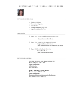 CURRICULUM VETAE 1 PAOLA SABRINA GOMEZ - Seoca.org