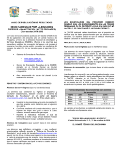 Publicaci&oacute;n de rsultados - Orientaci&oacute;n y Servicios Educativos - UNAM
