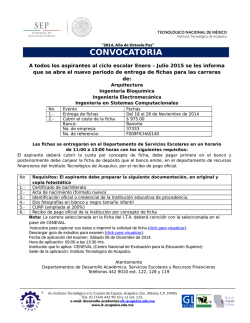 CONVOCATORIA - Instituto Tecnológico de Acapulco