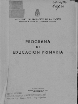 Programa de educación primaria - Biblioteca Nacional de Maestros