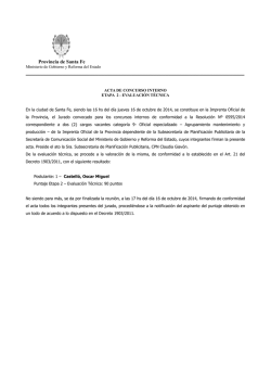 Resultados Etapa II - Concurso interno Resolución 0595/2014