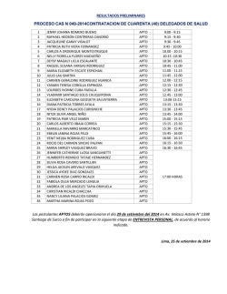 RESULTADOS PRELIMINARES PROCESO CAS N 049