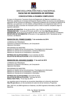 convocatoria examen complexivo fis - Escuela Polit&eacute;cnica Nacional