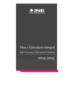 Plan y Calendario Integral del Proceso Electoral Federal - Instituto