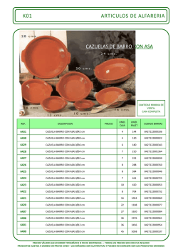 ARTICULOS DE ALFARERIA K01 CAZUELAS DE BARRO CON ASA