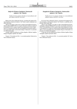 Notificaci&oacute;n de la sentencia dictada en el procedimiento ordinario