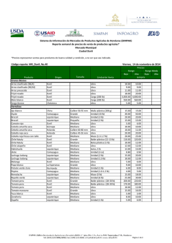 Reporte semanal de precios de venta de producto - FHIA