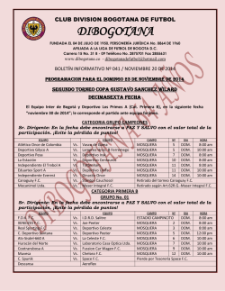 Bolet&iacute;n - Divisi&oacute;n bogotana de f&uacute;tbol