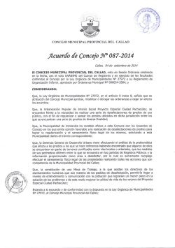 ﬂcuercfo de Concejo 9V 087—2014 - Municipalidad Provincial del