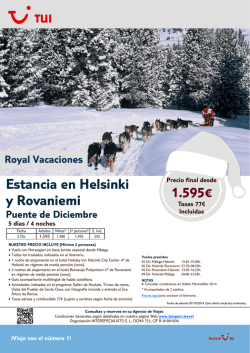 1.595€ Estancia en Helsinki y Rovaniemi - TUI Spain