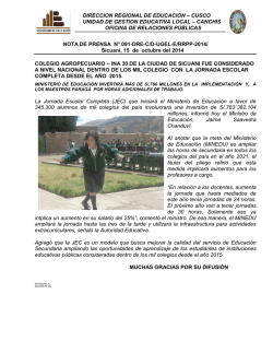 DIRECCION REGIONAL DE EDUCACION - UGEL Canchis