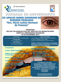 JORNADA 50 ANIVERSARIO - Sociedad Argentina de Reumatología