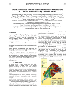 calibraci&oacute;n de los n&uacute;meros de escurrimiento en microcuencas de la