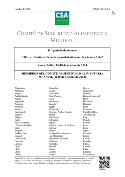 Miembros del Comit&eacute; de Seguridad Alimentaria Mundial
