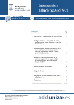 Introducci&oacute;n a Blackboard 9.1 - Universidad de Zaragoza