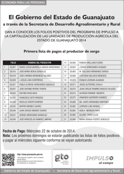 Folios autorizados en acta 01/2014. - Secretaría de Desarrollo