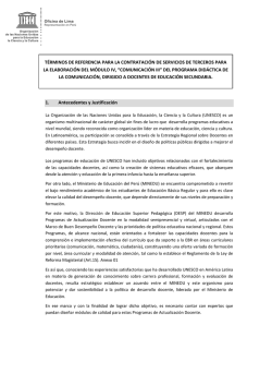 Elaboración del Módulo IV, Comunicación III - Unesco