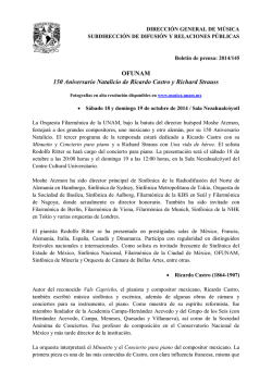 DIRECCI&Oacute;N GENERAL DE M&Uacute;SICA - M&uacute;sica UNAM