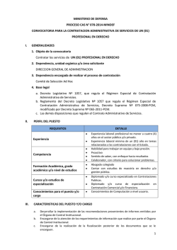 1 MINISTERIO DE DEFENSA PROCESO CAS N° 078-2014