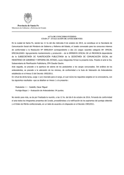 Resultados Etapa I - Concurso interno Res. 0595/2014
