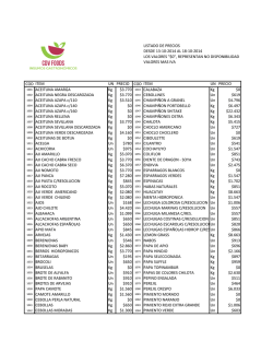 LISTADO DE PRECIOS DESDE 13-‐10-‐2014 AL 18-‐10 - cdvfoods