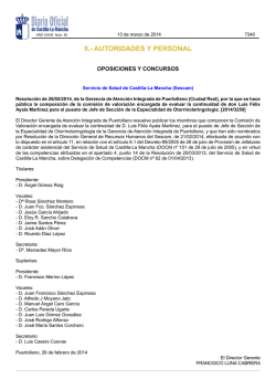ii.- autoridades y personal - Servicio de Salud de Castilla-La Mancha