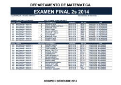 EXAMEN FINAL 2s 2014 - Departamento de Matemática
