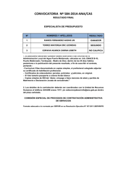 CONVOCATORIA Nº 584-2014-ANA/CAS