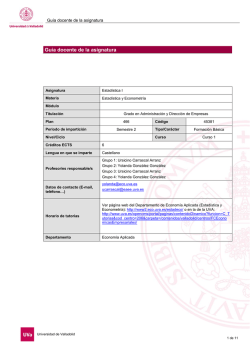 Guía docente de la asignatura - Universidad de Valladolid