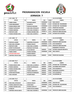 PROGRAMACION ESCUELA JORNADA 7 - Prodefut Soccer