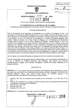 ( 3 O ()CT 2014 - Presidencia de la República de Colombia