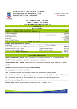 Costos Alumnos Nuevo Ingreso - Universidad Yacambú