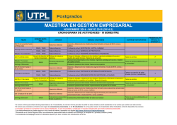 Cronograma de Maestría en Gestión Empresarial - UTPL